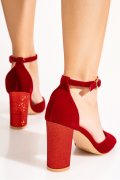 SANDALE RED SUEDE LSPT19