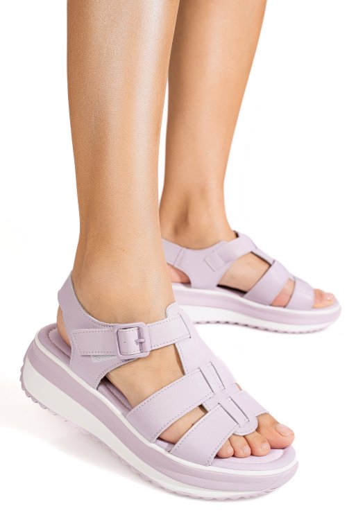 Sandale mov piele naturala fsp001805