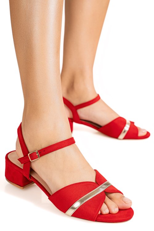 Sandale red suede ospd816