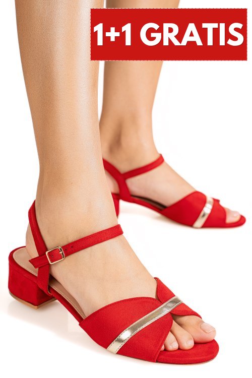 Sandale red suede ospd816