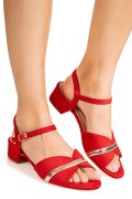 SANDALE RED SUEDE OSPD816