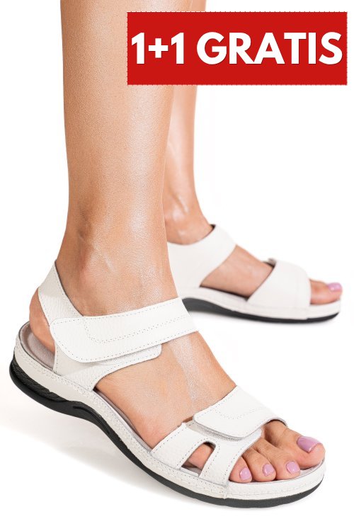 Sandale albe piele naturala 5spq22