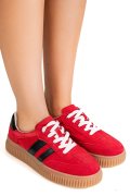 PANTOFI SPORT ROSII PIELE NATURALA INTOARSA FSP002501