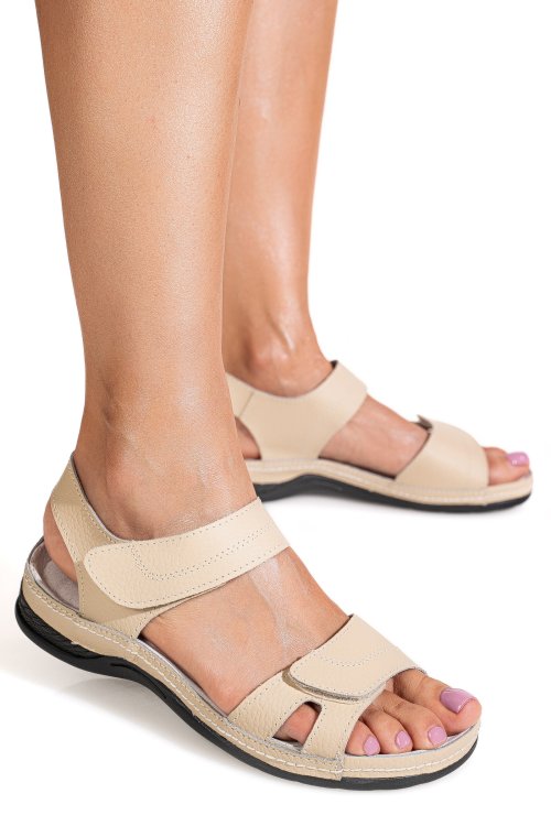 Sandale bej  piele naturala 5spq22
