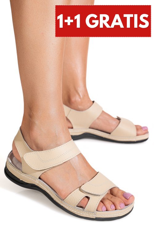 Sandale bej  piele naturala 5spq22