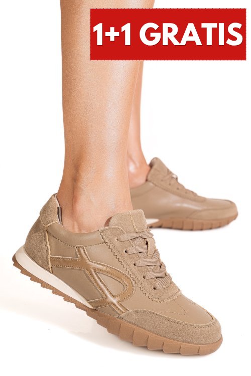 Pantofi sport khaki piele naturala fsp002-537