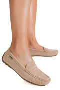 MOCASINI BEJ PIELE NATURALA INTOARSA G10-A01-1