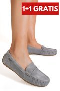 MOCASINI GRI PIELE NATURALA INTOARSA G10-A01-1