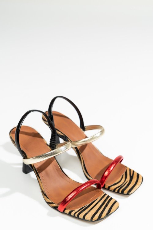 Sandale rosu auriu 7bs06