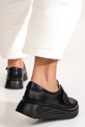 PANTOFI SPORT NEGRI PIELE NATURALA T6086