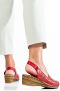SANDALE ROSII PIELE NATURALA 1PC009