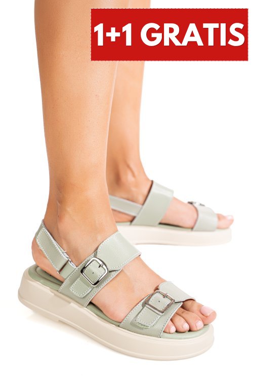 Sandale olive piele naturala tpc80602
