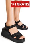 SANDALE NEGRE PIELE NATURALA TPC8040