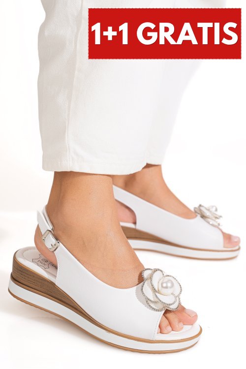 Sandale albe piele naturala gpci003