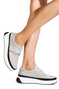 PANTOFI SPORT GRI PIELE NATURALA T6086