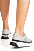 PANTOFI SPORT GRI PIELE NATURALA T6086