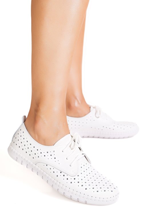 Pantofi sport white piele naturala 6sp05