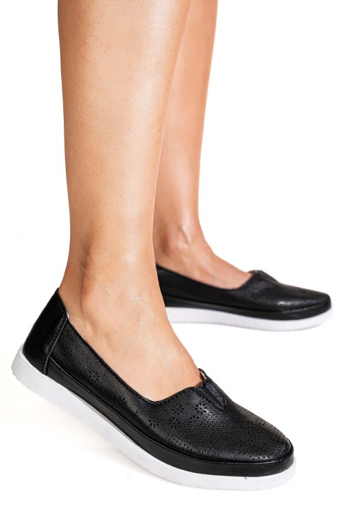 Espadrile negre piele naturala 1sp115