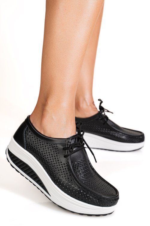 Mocasini black piele naturala asp525