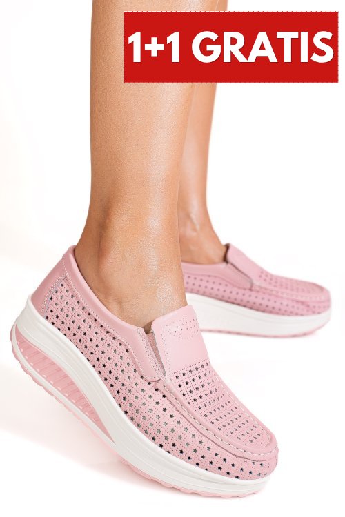 Mocasini pink piele naturala asp522