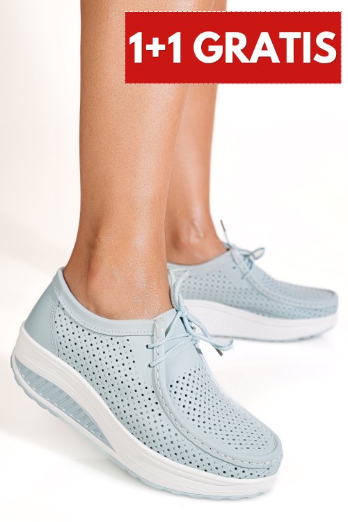 Mocasini light blue piele naturala asp525