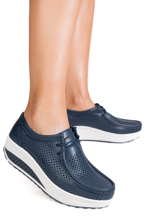 Mocasini navy piele naturala asp525