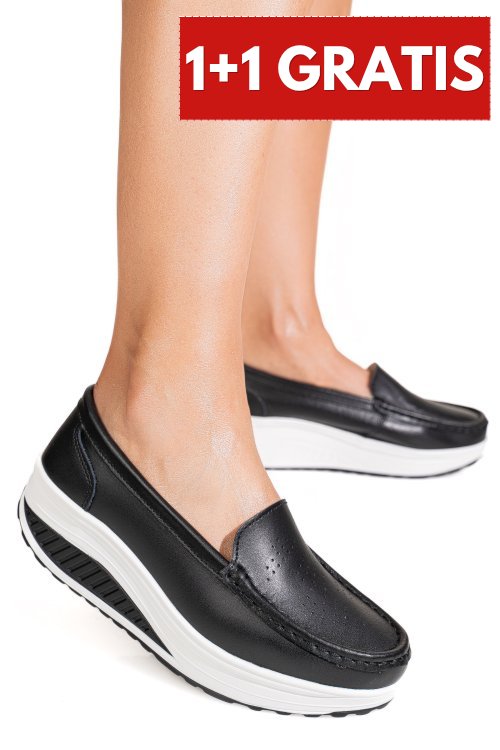 Pantofi negri piele naturala asp339