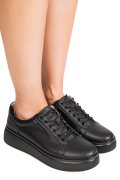 PANTOFI SPORT NEGRI PIELE NATURALA NSPW-011