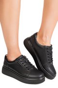 PANTOFI SPORT NEGRI PIELE NATURALA NSPW-011
