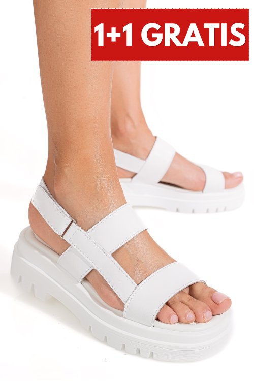 Sandale albe piele naturala tpc8043