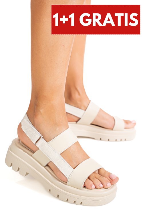 Sandale bej piele naturala tpc8043