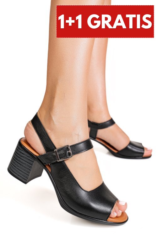 Sandale negre piele naturala apckd6000