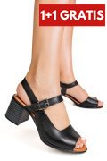 SANDALE NEGRE PIELE NATURALA APCKD6000