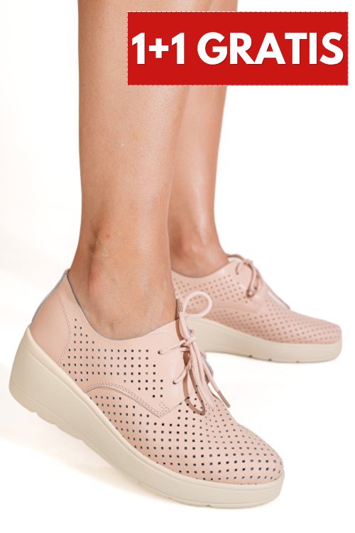 Pantofi roz piele naturala aspn3128