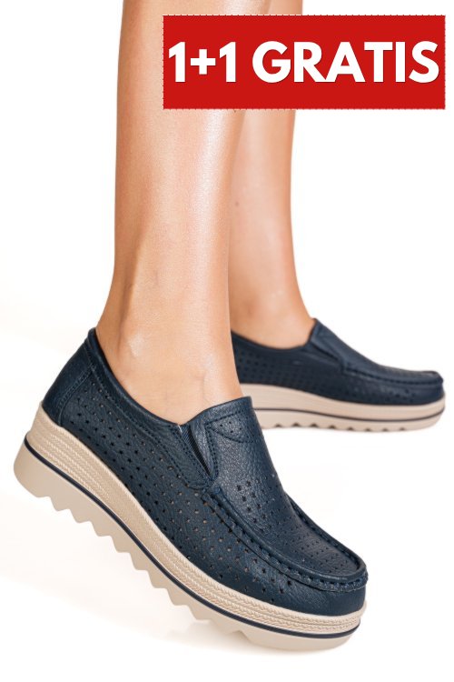 Mocasini bleumarin piele naturala mspm221