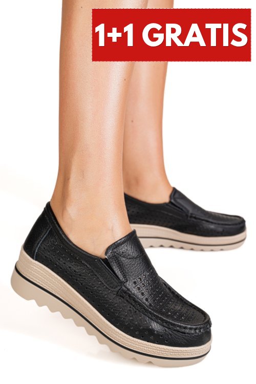 Mocasini negri piele naturala mspm221
