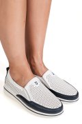 MOCASINI ALB ALBASTRU PIELE NATURALA 1SP26010