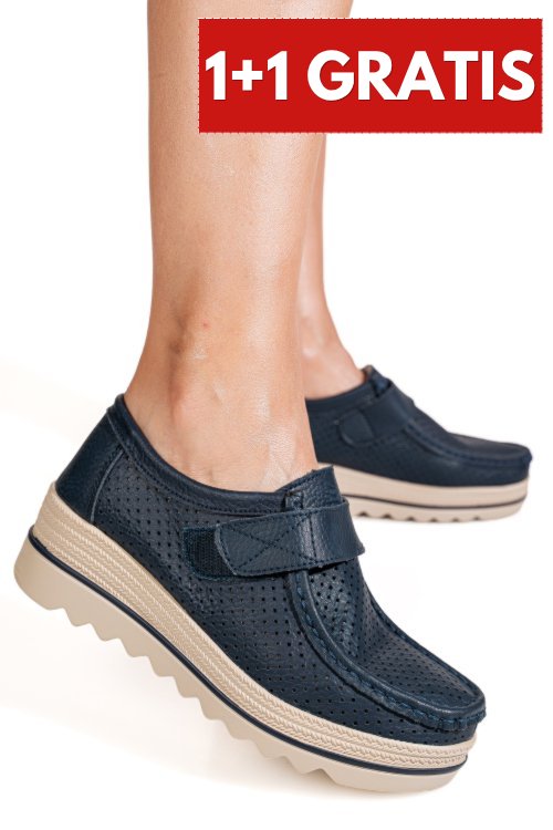 Mocasini bleumarin piele naturala mspm220