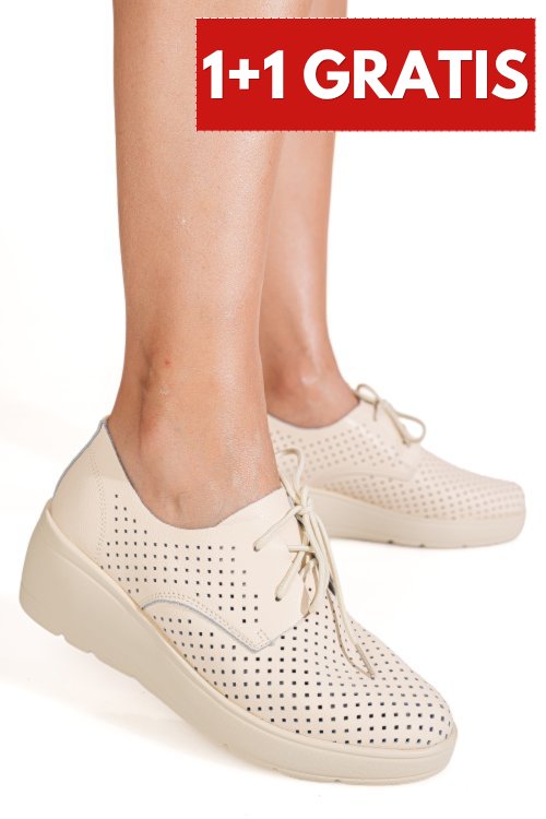Pantofi bej piele naturala aspn3128