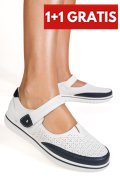MOCASINI ALB ALBASTRU PIELE NATURALA 1SP2609