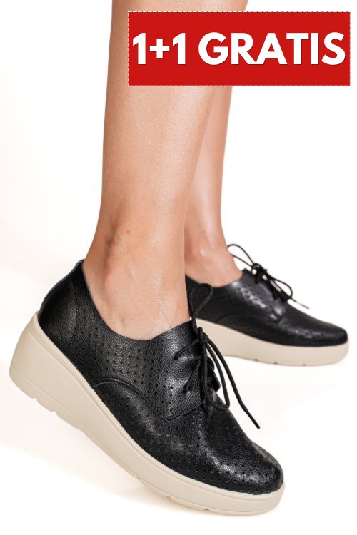 Pantofi negri piele naturala aspn3128