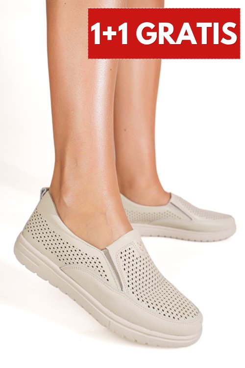 Mocasini bej piele naturala 1sp26010