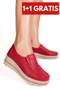 MOCASINI ROSII PIELE NATURALA MSPM221