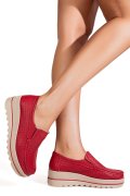 MOCASINI ROSII PIELE NATURALA MSPM221