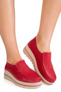 MOCASINI ROSII PIELE NATURALA MSPM221