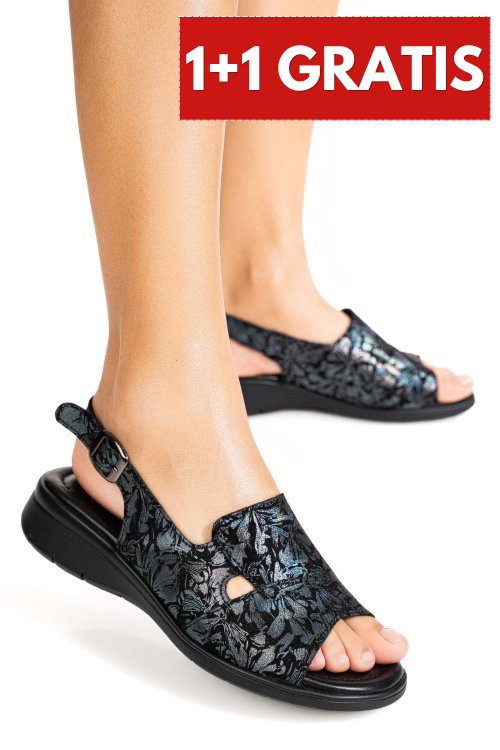 Sandale negre piele naturala tpc8052