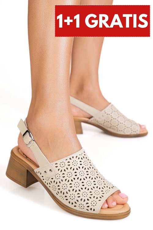 Sandale bej piele naturala tpc8049