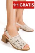 SANDALE BEJ PIELE NATURALA TPC8049