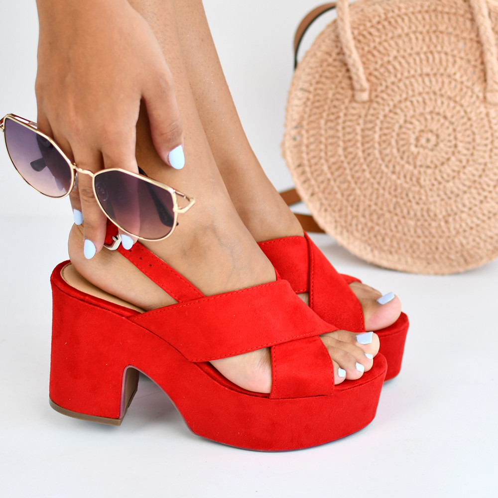SANDALE RED SUEDE 8SPS0282
