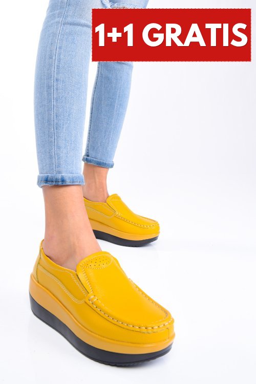 Mocasini yellow piele naturala 1sp156